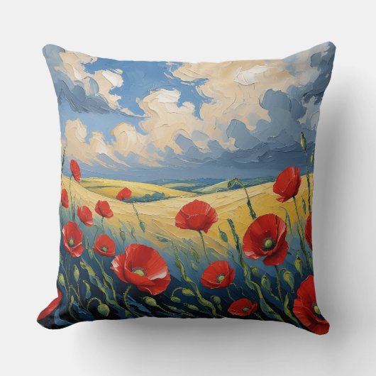 El susuro del viento en las amapolas クッション (正面)