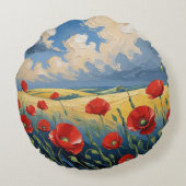 El susurro del viento en las amapolas ラウンドクッション (裏面)