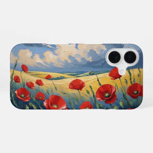 El susurro del viento en las amapolas iPhone 16ケース (裏面横)