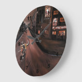 El Toro Torturado Painting by Alfred Fox ラージ壁時計 (傾斜)