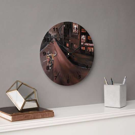 El Toro Torturado Painting by Alfred Fox ラージ壁時計 (オフィス)