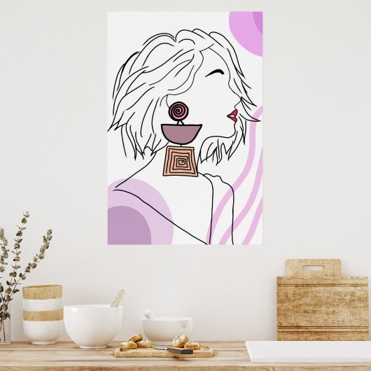 Ela de brinco novo ポスター (キッチン)