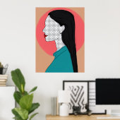 Ela de perfil  - camadas ポスター (ホームオフィス)