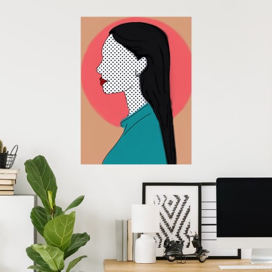 Ela de perfil  - camadas ポスター (ホームオフィス)