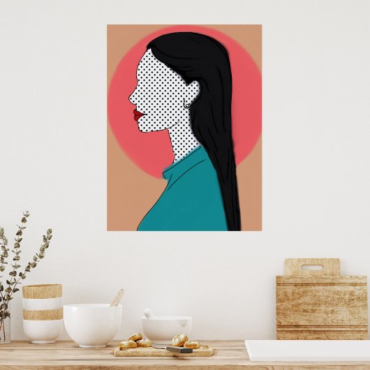 Ela de perfil  - camadas ポスター (キッチン)