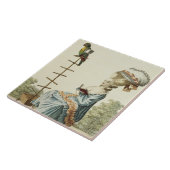 elaboraの日の服の若い女性の読書 タイル (側面)