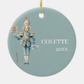 Elaborate Blue Victorian Stocking Merry Christmas  セラミックオーナメント (裏面)