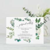  elaborate script eucalyptus ウェディングカード延期 招待状 (スタンド正面)