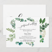  elaborate script eucalyptus ウェディングカード延期 招待状 (正面/裏面)