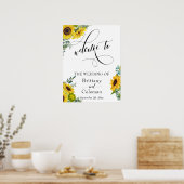 Elaborate Typography Floral The Wedding Of Sign ポスター (キッチン)