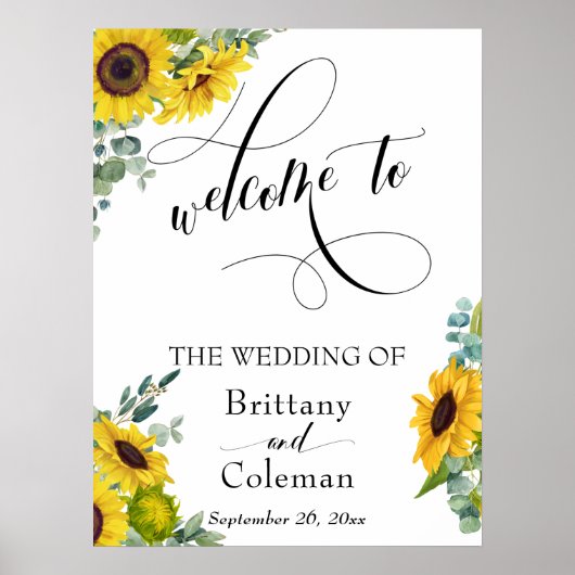 Elaborate Typography Floral The Wedding Of Sign ポスター (正面)