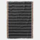 Elagnat Black & Smoky Black垂直ストライプ スローブランケット (正面縦)