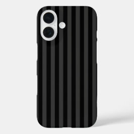 Elagnat Black & Smoky Black垂直ストライプ iPhone 16ケース