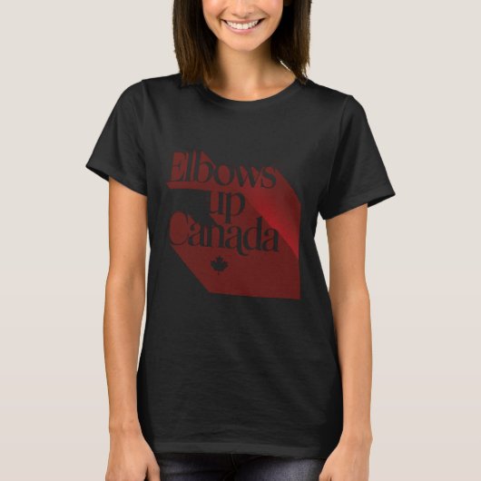 Elbows Upカナダのステッカー2 Tシャツ (正面)