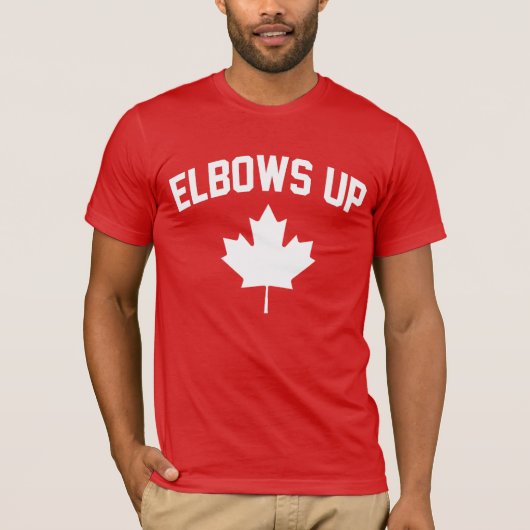 Elbows Upカナダ – カナ誇りを持ったディアン Tシャツ (正面)