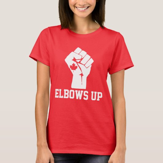 Elbows Upカナダ – カナ誇りを持ったディアン Tシャツ (正面)