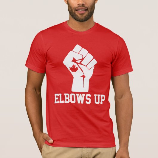 Elbows Upカナダ – カナ誇りを持ったディアン Tシャツ (正面)