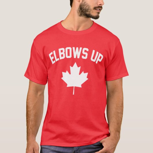 Elbows Upカナダ – カナ誇りを持ったディアン Tシャツ (正面)