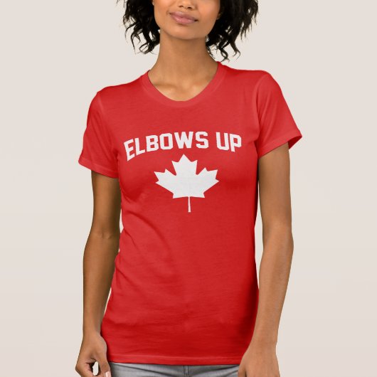Elbows Upカナダ – カナ誇りを持ったディアン Tシャツ (正面)