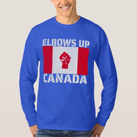 Elbows Up Canada – カナディアン誇りを持った州 Tシャツ (正面)