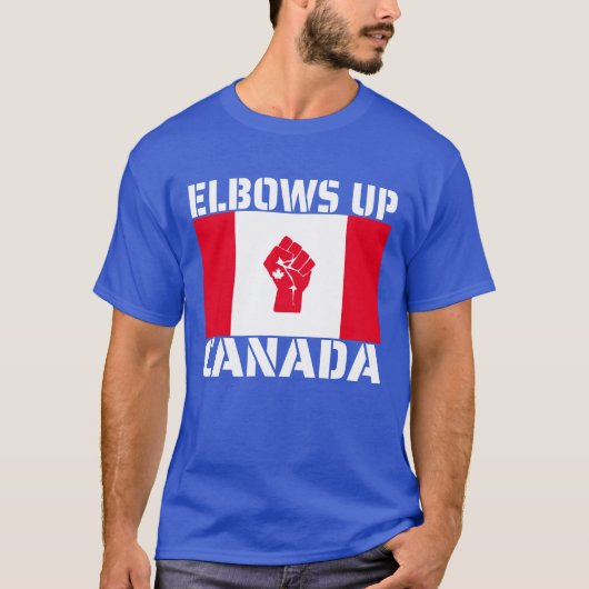 Elbows Up Canada – カナディアン誇りを持った州 Tシャツ (正面)