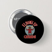 Elbows Up Canada Defiant Moose Canada Hockey Jerse 缶バッジ (正面&裏面)