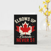 Elbows Up Canada Never 51 Canada Flag カード (黄色い花)