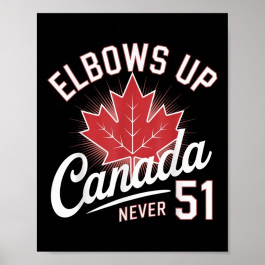 Elbows Up Canada Never 51 Canada Flag ポスター (正面)