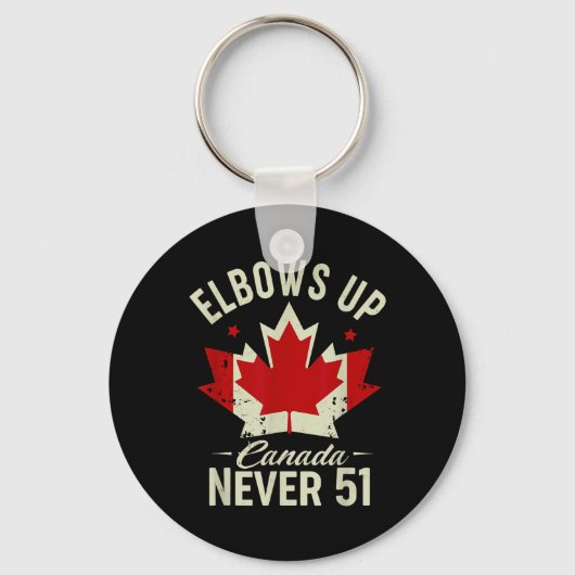 Elbows Up Canada Never 51 Canada Flag Stand Stand  キーホルダー (正面)