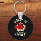 Elbows Up Canada Never 51 Canada Flag Stand Stand  キーホルダー (正面)