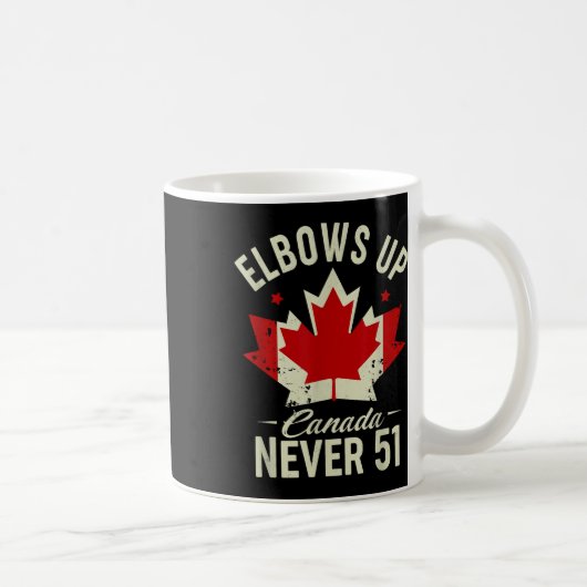 Elbows Up Canada Never 51 Canada Flag Stand Stand  コーヒーマグカップ (右)