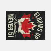 Elbows Up Canada Never 51 Canada Flag Stand Stand  フリースブランケット (正面(横))