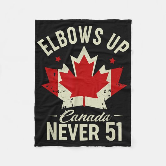 Elbows Up Canada Never 51 Canada Flag Stand Stand  フリースブランケット (正面)