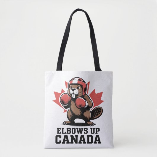 Elbows Up Canada | Quirky Canadian Pride Gift トートバッグ (正面)