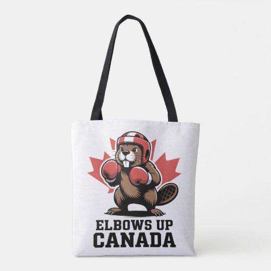Elbows Up Canada | Quirky Canadian Pride Gift トートバッグ (裏面)
