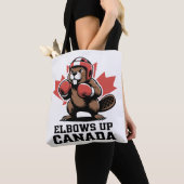 Elbows Up Canada | Quirky Canadian Pride Gift トートバッグ (クローズアップ)