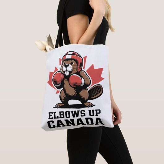 Elbows Up Canada | Quirky Canadian Pride Gift トートバッグ (クローズアップ)