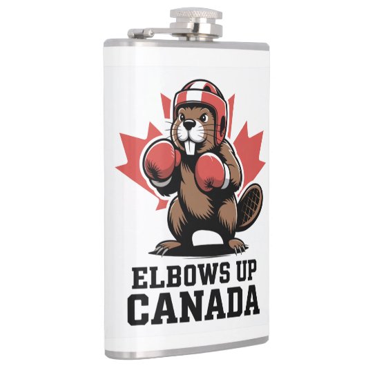Elbows Up Canada | Quirky Canadian Pride Gift フラスク (右)
