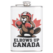 Elbows Up Canada | Quirky Canadian Pride Gift フラスク (正面)