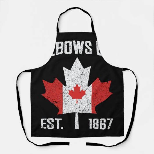 Elbows Up Canada True North Strong Canadian 誇りを持った エプロン (正面)
