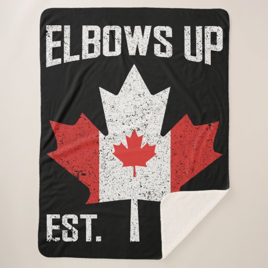 Elbows Up Canada True North Strong Canadian 誇りを持った シェルパブランケット (正面)
