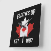 Elbows Up Canada True North Strong Canadian 誇りを持った スクエア壁時計 (傾斜)