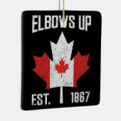 Elbows Up Canada True North Strong Canadian 誇りを持った セラミックオーナメント (右)