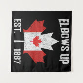 Elbows Up Canada True North Strong Canadian 誇りを持った タペストリー (正面(横))