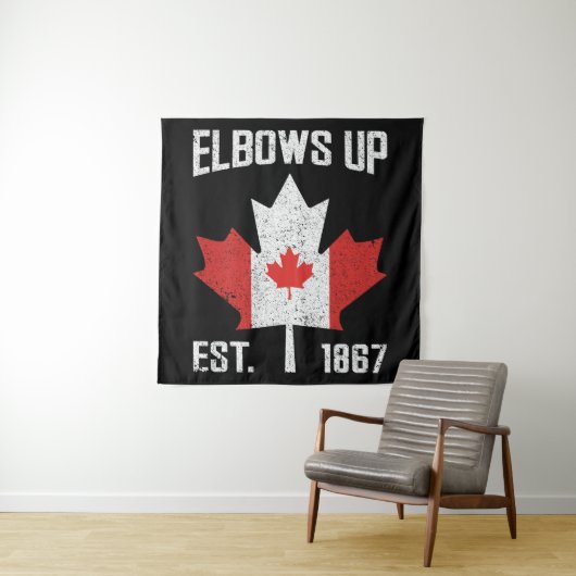 Elbows Up Canada True North Strong Canadian 誇りを持った タペストリー (インサイチュ)