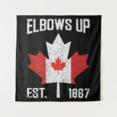 Elbows Up Canada True North Strong Canadian 誇りを持った タペストリー (正面)