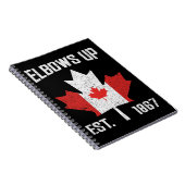 Elbows Up Canada True North Strong Canadian 誇りを持った ノートブック (右側)