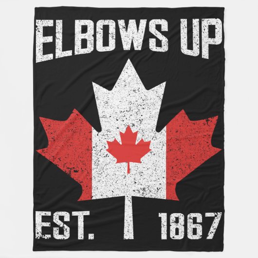 Elbows Up Canada True North Strong Canadian 誇りを持った フリースブランケット (正面)