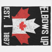 Elbows Up Canada True North Strong Canadian 誇りを持った フリースブランケット (正面(横))