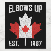 Elbows Up Canada True North Strong Canadian 誇りを持った ワインラベル (シングルラベル)